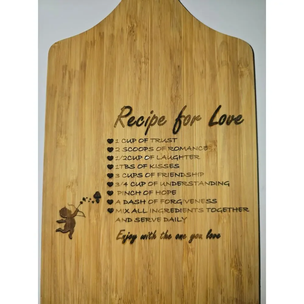 charcuterie board cutting board handmade handwritten grandmas Recipe for love